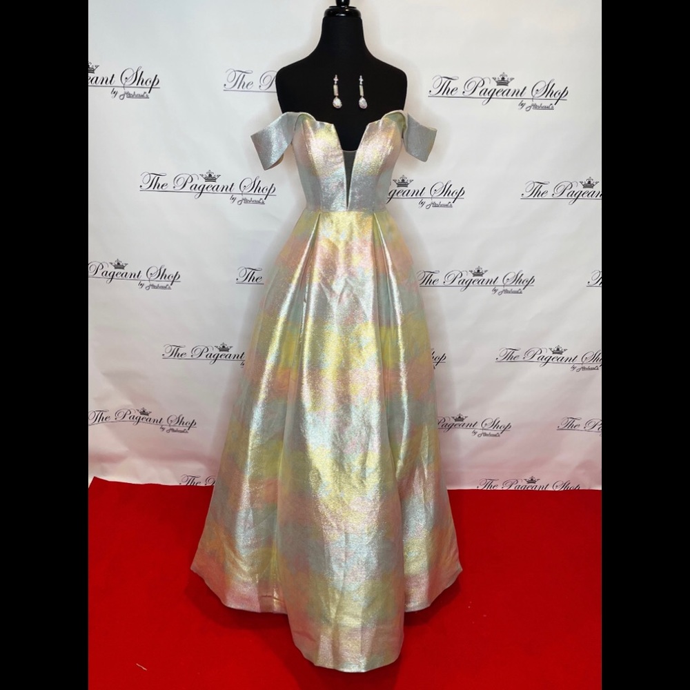 NWT Ashley Lauren stunning rainbow prom or pageant gown.